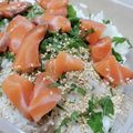 ねこのおかあさん☆'s cooksnap of when they made サーモンの混ぜ寿司*レモン×すし酢*.