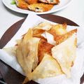 巴マミ14歳's cooksnap of when they made 簡単美味しい！ツナとチーズの揚げワンタン.