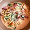 ☆ひぐま☆'s cooksnap of when they made 豆乳とチーズの簡単トマトクリーム風パスタ.