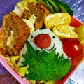 たにたーに's cooksnap of when they made キャラ弁＊簡単♪おにぎりくん弁当.