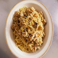 プチシュ's cooksnap of when they made 麺つゆ梅マヨパスタ.