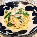 クックAY0275☆'s cooksnap of when they made 絹さやとベーコンのクリームパスタ.