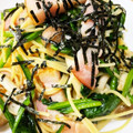 あめにゃん's cooksnap of when they made 和風きのことほうれん草とベーコンのパスタ.