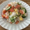 もふもふ侍's cooksnap of when they made 塩鮭ときゅうりと炒り卵のサッパリ混ぜご飯.