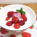 horseland's cooksnap of when they made ヨーグルト＋いちご＋練乳.