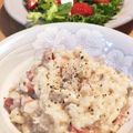 クックG5UMZD☆'s cooksnap of when they made ランチにベーコンときのこクリームリゾット.