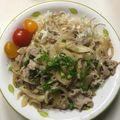 クック78R779☆'s cooksnap of when they made 男飯☆レンジで簡単『豚コマ生姜焼丼』.