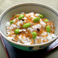 お料理ニャロメ's cooksnap of when they made 簡単！枝豆とちりめん山椒の混ぜご飯.