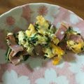 クック1FX93J☆'s cooksnap of when they made 簡単！シンプル！豆苗と卵のベーコン炒め.