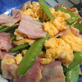 豆蔵うさぎ's cooksnap of when they made 絹さやとベーコンの玉子炒め.