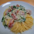 ニャコ村's cooksnap of when they made ほうれん草のチーズクリームパスタ.