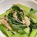 けんよこ's cooksnap of when they made 小松菜とエノキのツナポン酢炒め.