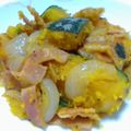 momotana's cooksnap of when they made ガーリック風味＊かぼちゃベーコン.