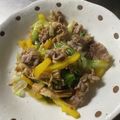 プリズンブレイク's cooksnap of when they made 牛薄切りレタスポン酢炒め　すき焼き肉余り.