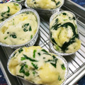 たまさぶろうの部屋's cooksnap of when they made かぼちゃとほうれん草の豆乳蒸しパン.