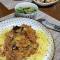 ﾎﾟｯﾁU・x・U's cooksnap of when they made 白だしで出来る！なすのミートトマトパスタ.