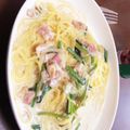 おかちめんこ111's cooksnap of when they made ほうれん草とキノコのクリームパスタ.