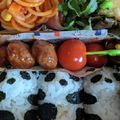 runananana's cooksnap of when they made 幼稚園 お弁当 可愛い パンダ おにぎり.