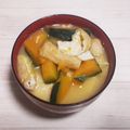 アクセル☆'s cooksnap of when they made かぼちゃとあげさんの味噌汁.