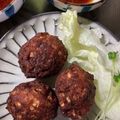 chisa−ri's cooksnap of when they made こんがり＊豚ひき肉と竹の子のつくね揚げ.