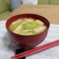 Yukiまむ's cooksnap of when they made えのきとキャベツの味噌汁♪.