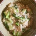あんこだよ。's cooksnap of when they made 今日の朝粥☆小松菜と鮭フレーク粥☆.