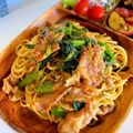 ぴよきゅー's cooksnap of when they made 簡単！牛肉とほうれん草の甘辛和風パスタ.