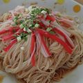 さおれん's cooksnap of when they made カニカマピリ辛油そうめん.
