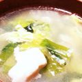 はるたんママ☆'s cooksnap of when they made 白菜たっぷり♡ニラたまスープ.