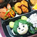 虹色♪︎ちゅーりっぷ's cooksnap of when they made キャラ弁＊小松菜でおだんご頭の女の子.