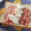きらり流れ星's cooksnap of when they made 朝サンド＝目玉ベーコン＝.