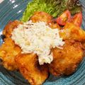 MizuhoBank's cooksnap of when they made 冷凍豆腐のから揚げ・大葉タルタルソース.