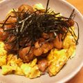 ユミちゃん3's cooksnap of when they made 炒り卵の焼き鳥丼.