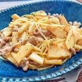 よーちゃん！'s cooksnap of when they made 豚肉とタケノコのバター醤油パスタ☆.
