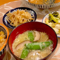 クックUR1SUQ☆'s cooksnap of when they made スナップえんどうときのこのたまごスープ.