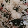 カクヨ's cooksnap of when they made にんじん葉とベーコンのチャーハン.