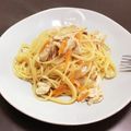 居酒屋まるみ's cooksnap of when they made 鶏がらスープの素で一人前スパゲッティ♡.