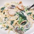 ☆ミーハー☆'s cooksnap of when they made ほうれん草とベビーほたてのクリームパスタ.