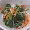 しぃーむ's cooksnap of when they made 副菜 簡単ほうれん草ともやしのナムル.