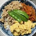 tamaさま's cooksnap of when they made カラフル三色♪鶏そぼろ丼.