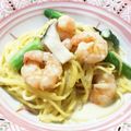 RED☆boots's cooksnap of when they made 絶品！海老とアスパラのクリームパスタ.