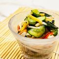 E吉☆'s cooksnap of when they made 胡瓜とわかめとかにかまの生姜入り酢の物.