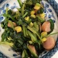 スイカが好物's cooksnap of when they made ほうれん草とコーン＆ソーセージの炒めもの.