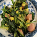 スイカが好物's cooksnap of when they made ほうれん草とコーン＆ソーセージの炒めもの.