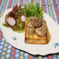 バカリャウ's cooksnap of when they made きのこソースの豆腐ステーキ.