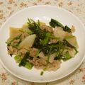 youtapapa's cooksnap of when they made ほうれん草と大根と豚肉のポン酢炒め.