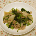 youtapapa's cooksnap of when they made ほうれん草と大根と豚肉のポン酢炒め.