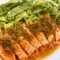 ねこゲルゲ's cooksnap of when they made 炙りサーモン　ネギソース.