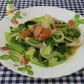 みかかめ's cooksnap of when they made 青梗菜とソーセージのオイマヨ炒め.