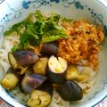 バウンド's cooksnap of when they made なすとサバ缶のぶっかけうどん.